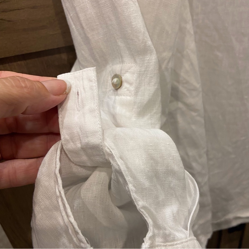Sigrid Olsen Xl Linen Half Button Down Pullover T… - image 8